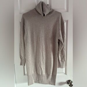 Aritzia Wilfred Merino Wool Taupe/ Cream Turtleneck Long Sweater/ Dress